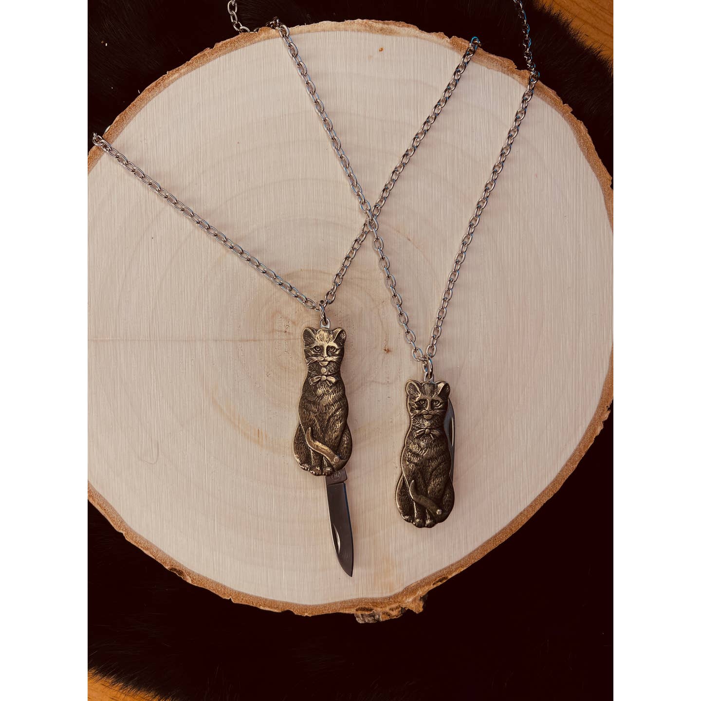 Cat Switchblade Necklaces