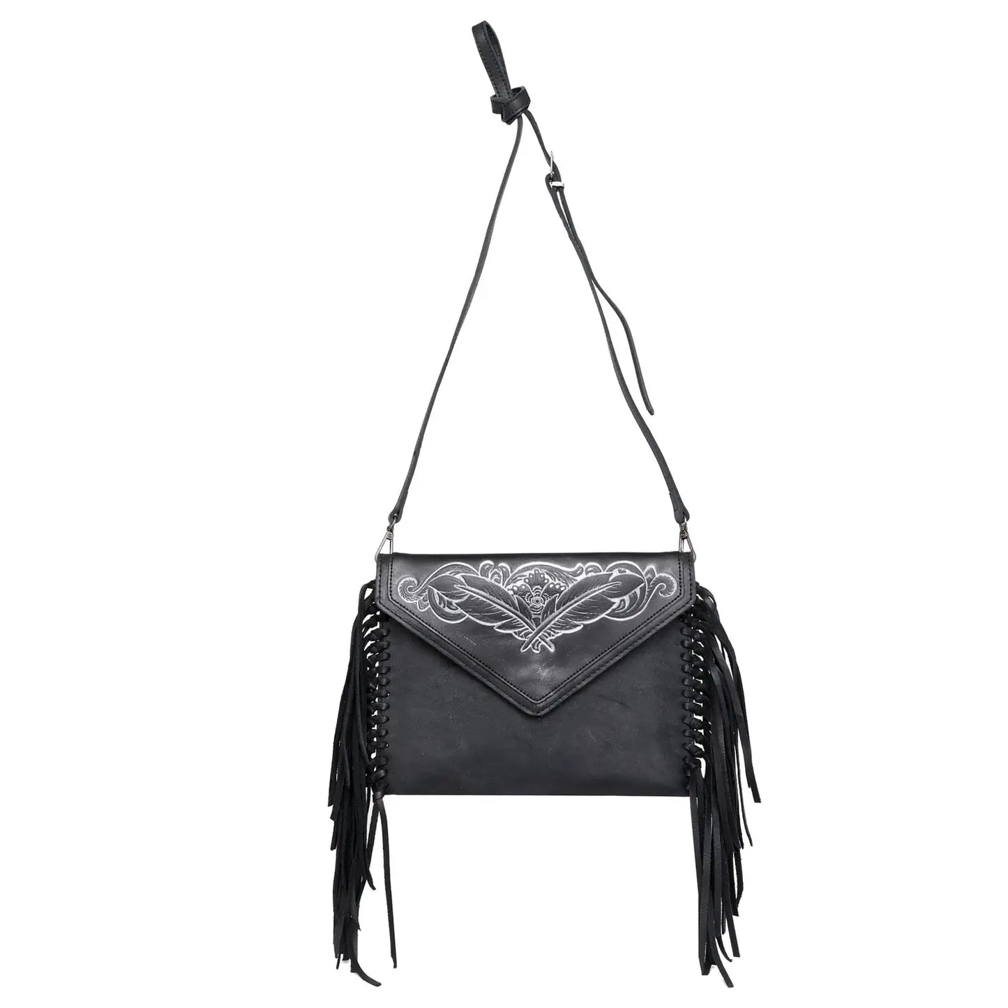 Montana West Genuine Leather Clutch/Crossbody - Black