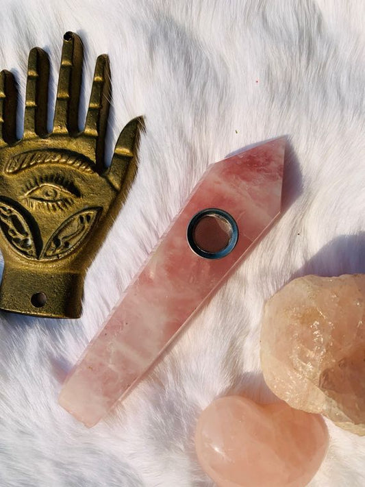 Rose Quartz Ritual Pipe